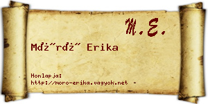 Móró Erika névjegykártya